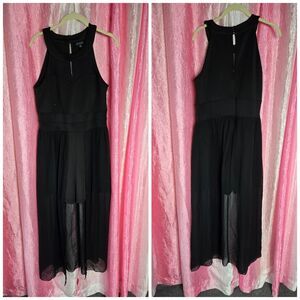 En Focus Women Black Shorts Sleeveless Sheer Cocktail Romper Size 14